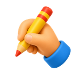 hand and pencil