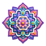 colorful mandala design with layered petals