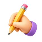 hand holding pencil